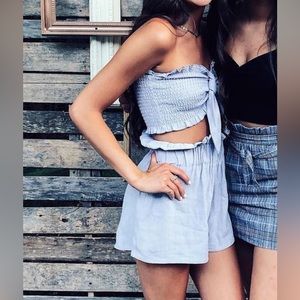 Indigo Child Purple Tie Top Ruched Short Set